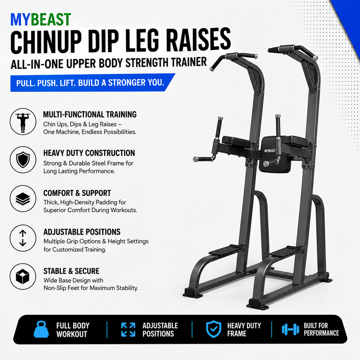 Chinup Dip Leg Raises