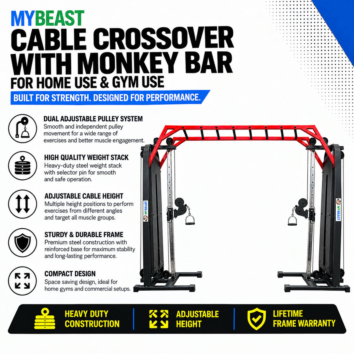 Cable Crossover With Monkey Bar