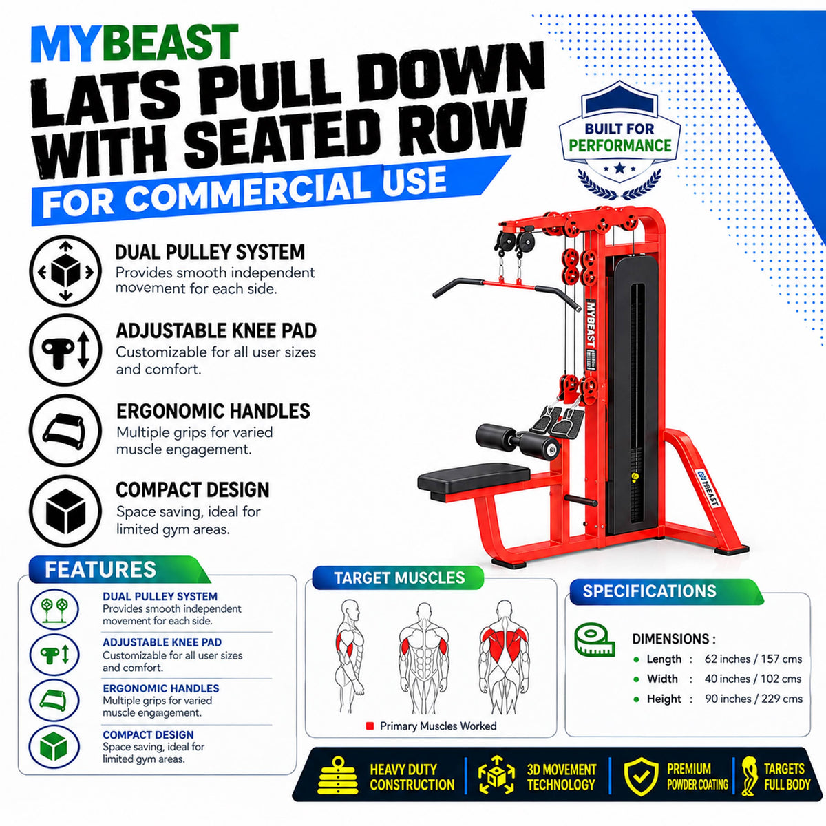 Lats Pull Down With Seated Row