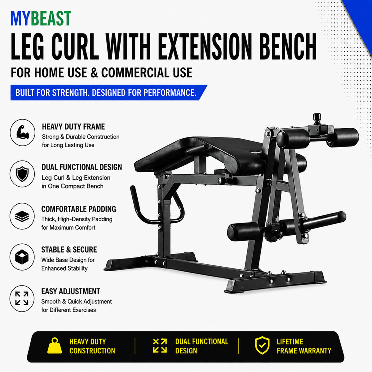 Leg Curl With Extension Bench